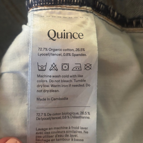 Like new barely worn Quince Bella Stretch relaxed straight jeans size 32. - Picture 6 of 15